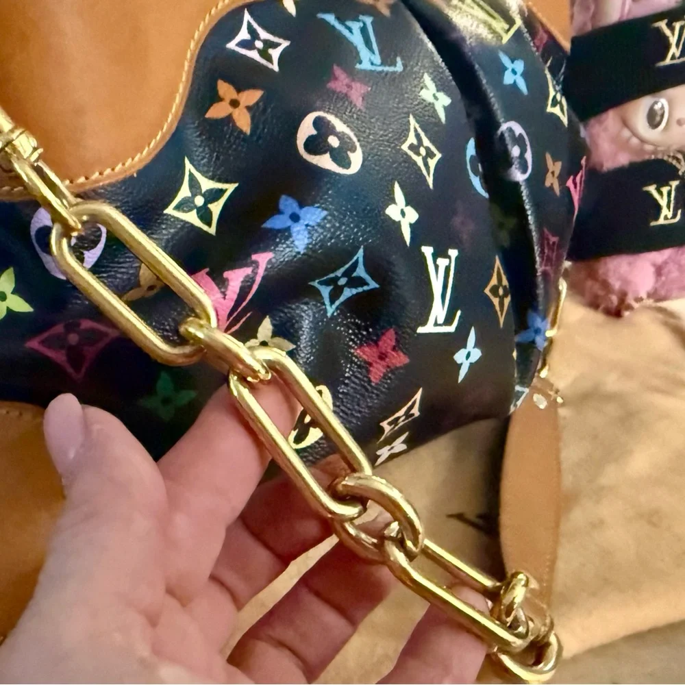 Louis Vuitton LV Black Murakami Judy Multicolored GM Satchel Bag - Picture 6 of 16